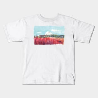 Ruapehu volcano , Tongariro National Park New Zealand Kids T-Shirt